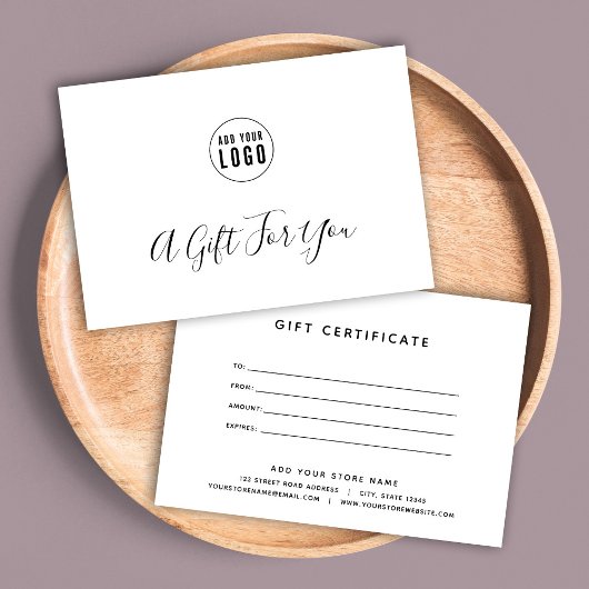 Eenvoudig modern Voeg je Logo Cadeaubon toe