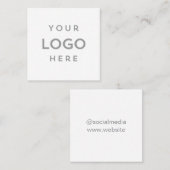 Eenvoudig Modern Voeg uw Logo toe Vierkante Visitekaartje (Voorkant / Achterkant)