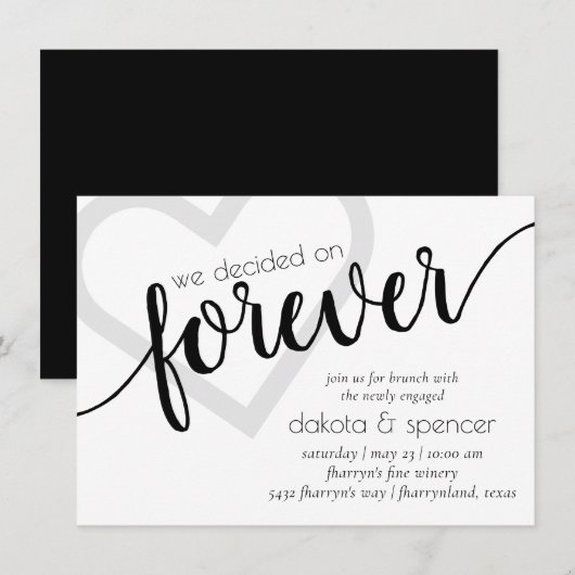 Eenvoudig modern voor altijd | Heart Pas getrouwd  Kaart (Voorkant / Achterkant)