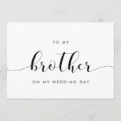Eenvoudig modern voor mijn broer op mijn trouwdagk kaart (Voorkant)