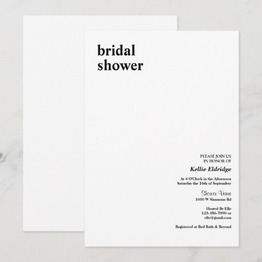 Eenvoudig modern Vrijgezellenfeest Kaart (Voorkant / Achterkant)