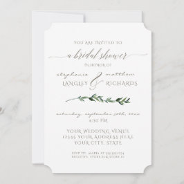 Eenvoudig, modern Vrijgezellenfeest met bladgroen Kaart