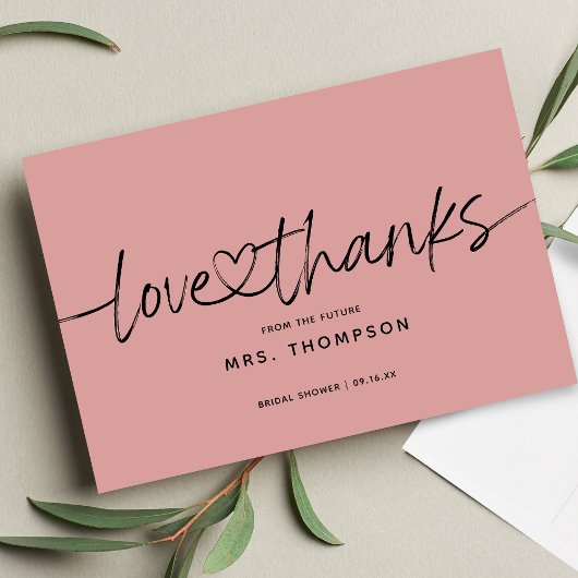 Eenvoudig modern Vrijgezellenfeest van de Liefde e Bedankkaart