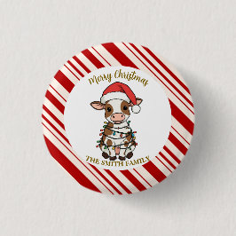 Eenvoudig modern vrolijk kerst kalf Koe Ossen patr Ronde Button 3,2 Cm