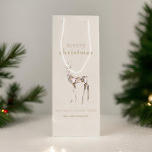 Eenvoudig modern vrolijk kerstkristal rendier wijn cadeautas
