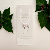 Eenvoudig modern vrolijk kerstkristal rendier wijn cadeautas