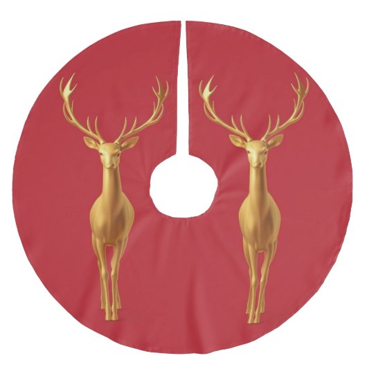 Eenvoudig modern vrolijk kerstmis gouden rendier p kerstboom rok (Voorkant)