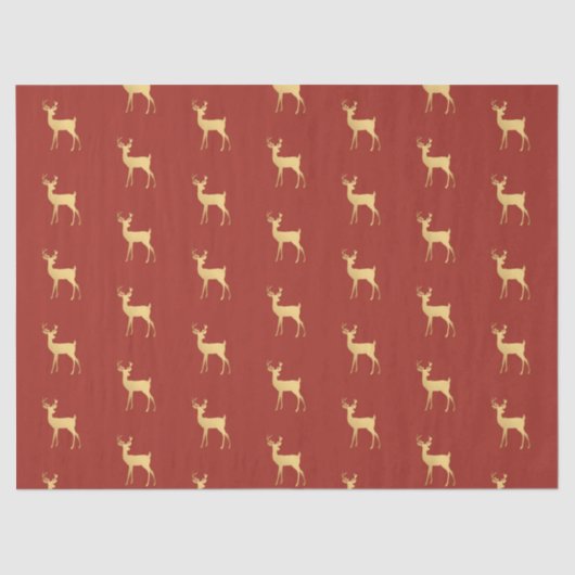 Eenvoudig modern vrolijk kerstmis gouden rendier p tissuepapier (Voorkant)