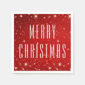 Eenvoudig Modern VROLIJK KERSTMIS Rood Wit Servet (Voorkant)