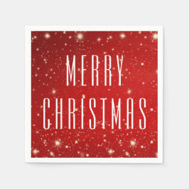 Eenvoudig Modern VROLIJK KERSTMIS Rood Wit Servet