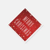 Eenvoudig Modern VROLIJK KERSTMIS Rood Wit Servet (Hoek)