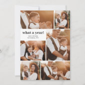 Eenvoudig Modern Wat een Jaar Fotocollage Kerstmis Feestdagenkaart (Voorkant)