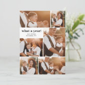 Eenvoudig Modern Wat een Jaar Fotocollage Kerstmis Feestdagenkaart (Staand voorkant)