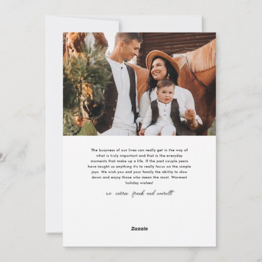 Eenvoudig Modern Wat een Jaar Fotocollage Kerstmis Feestdagenkaart (Achterkant)