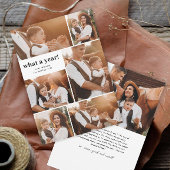 Eenvoudig Modern Wat een Jaar Fotocollage Kerstmis Feestdagenkaart