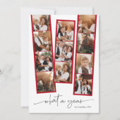 Eenvoudig Modern Wat een Jaar Fotocollage Kerstmis Feestdagenkaart (Voorkant)