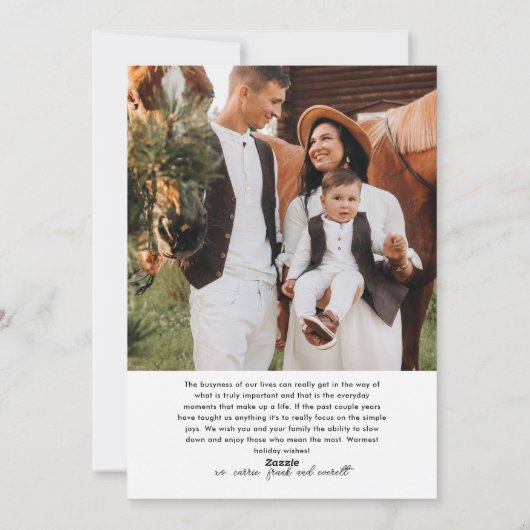 Eenvoudig Modern Wat een Jaar Fotocollage Kerstmis Feestdagenkaart (Achterkant)