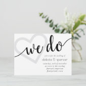 Eenvoudig modern wat we doen | Zwart-wit hartscrip Kaart (Staand voorkant)