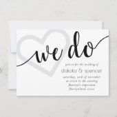 Eenvoudig modern wat we doen | Zwart-wit hartscrip Kaart (Voorkant)