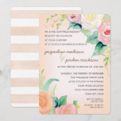 Eenvoudig modern Waterverf Floral Rozen Peach Kora Kaart (Voorkant / Achterkant)