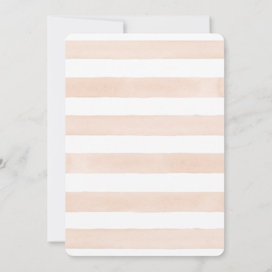 Eenvoudig modern Waterverf Floral Rozen Peach Kora Kaart (Achterkant)