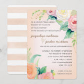 Eenvoudig modern Waterverf Floral Rozen Peach Kora Kaart (Voorkant / Achterkant)