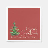 Eenvoudig Modern Waterverf Tree kerstfeest Servet (Voorkant)