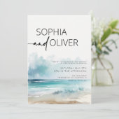 Eenvoudig modern Waterverf zeesoorthuwelijk Kaart (Staand voorkant)