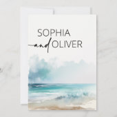 Eenvoudig modern Waterverf zeesoorthuwelijk Kaart (Achterkant)