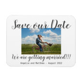 Eenvoudig modern we worden getrouwd met foto's, sp magneet (Horizontaal)