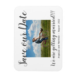 Eenvoudig modern we worden getrouwd met foto's, sp magneet