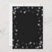Eenvoudig Modern Weddenschap Silver Confetti Black Kaart (Achterkant)