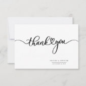 Eenvoudig Modern Wedding Hand-Lettered Bedankkaart (Voorkant)