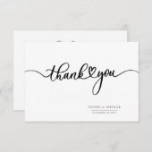 Eenvoudig Modern Wedding Hand-Lettered Bedankkaart (Voorkant / Achterkant)