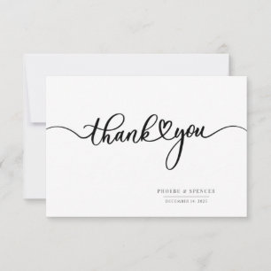 Eenvoudig Modern Wedding Hand-Lettered Bedankkaart