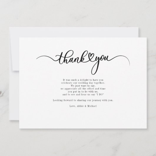 Eenvoudig Modern Wedding Photo Hand-Lettered Bedankkaart (Achterkant)