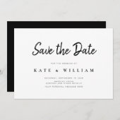 Eenvoudig Modern Wedding sparen de Uitnodiging van (Voorkant / Achterkant)