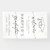 Eenvoudig Modern Welkom Afstudeerfeest Script Spandoek (Horizontaal)