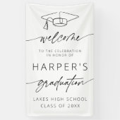 Eenvoudig Modern Welkom Afstudeerfeest Script Spandoek (Verticaal)