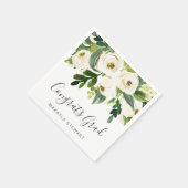 Eenvoudig Modern White Floral Elegant Afstuderen Servet (Hoek)