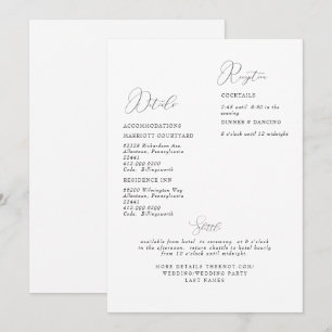 Eenvoudig modern White Wedding Detail II Kaart