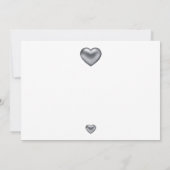 Eenvoudig modern WhiteWedding Silver Heart Kaart (Achterkant)
