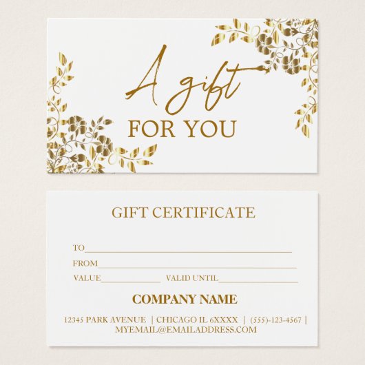 Eenvoudig Modern Wildflower Cadeaubon Visitekaartje (Voorkant /achterkant)