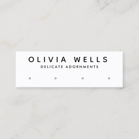 Eenvoudig modern, wit 4-hol beeldscherm met veroud mini visitekaartje (Voorkant)