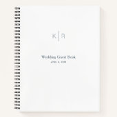 Eenvoudig modern wit bruiloft gastenboek notitieboek (Voorkant)