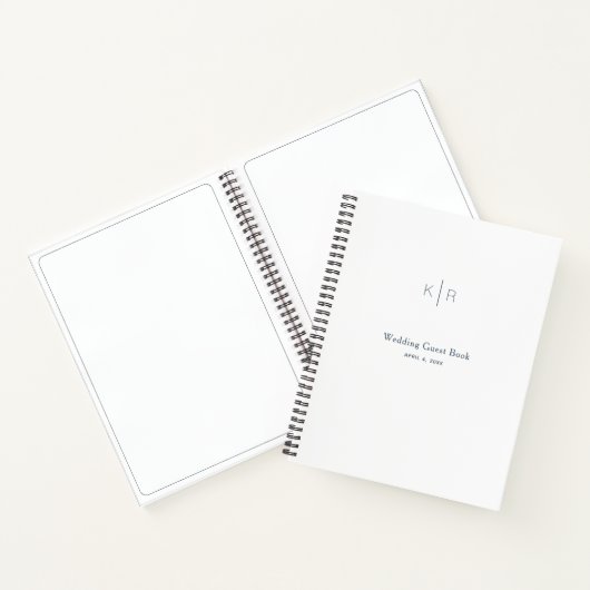 Eenvoudig modern wit bruiloft gastenboek notitieboek (Binnen)