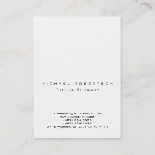 Eenvoudig, modern, wit chassis groot Visitekaartje (Voorkant)