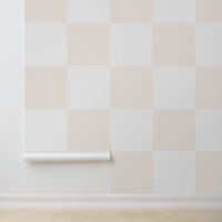 Eenvoudig modern wit en crème dambord patroon