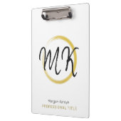 Eenvoudig modern wit goud Elegant Sjabloon Monogra Klembord (Links)