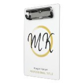 Eenvoudig modern wit goud Elegant Sjabloon Monogra Mini Klembord (Angled2)